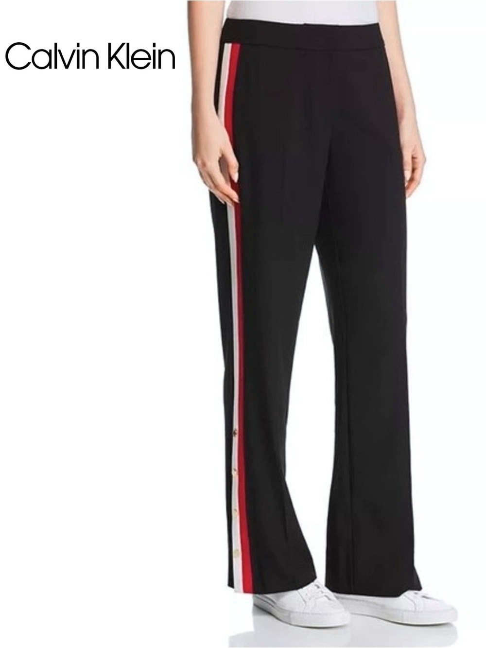 Calvin Klein Sporty Stripe Snap Hem Trouser